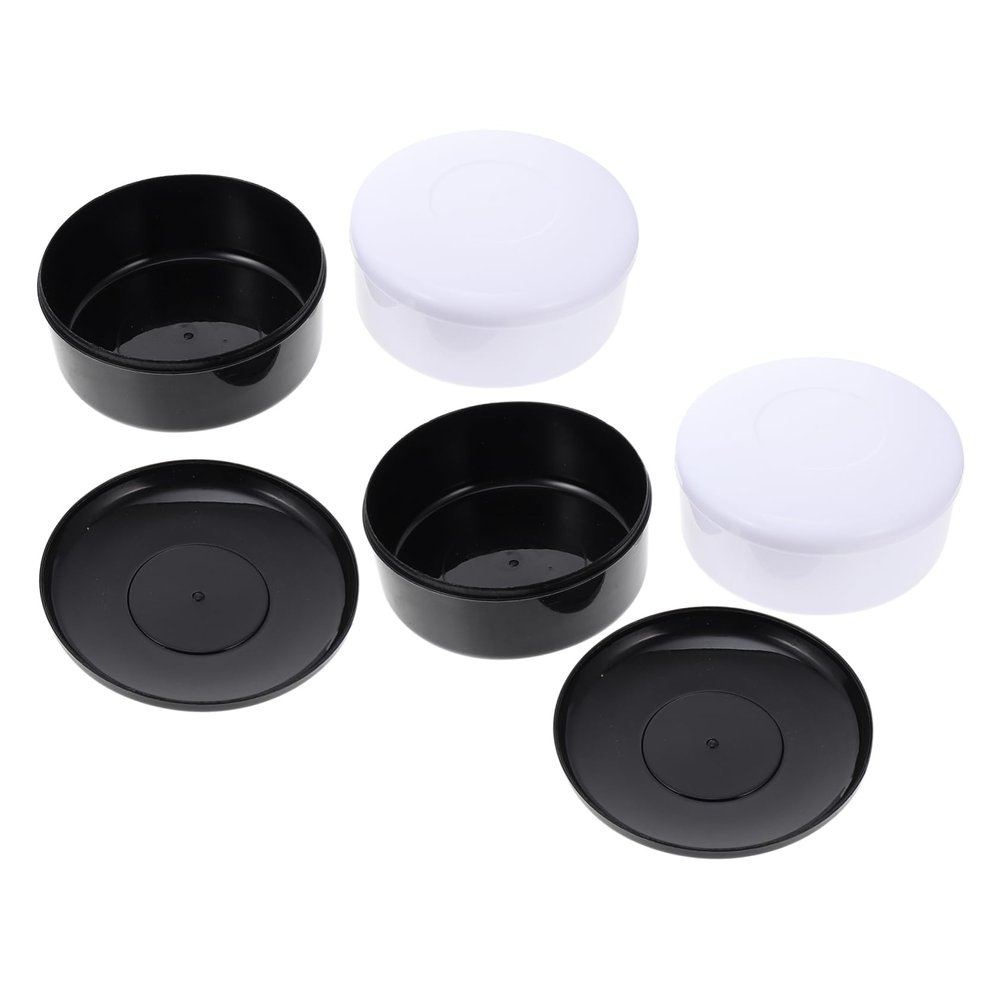 FELTECHELECTR 4pcs Plastic Go Chess Pieces Storage Jar Black White Container for Chess Stones Lightweight Design for Game Organization