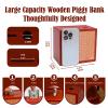 10000 Savings Challenge Box with Photo Display, Customizable Wooden Piggy Bank for Adults Kids, Money Saving Box for Boys and Girls, Funny Cash Vault Coin Bank, Alcancias de Dinero para Adultos view 2