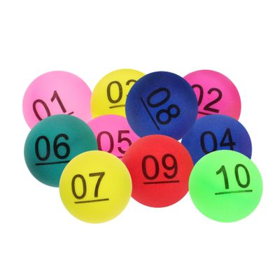 VICASKY 10pcs Seamless Lottery Balls for Raffle Drawings Party Games and Events Printed Pong Balls Easy to Hold and Store