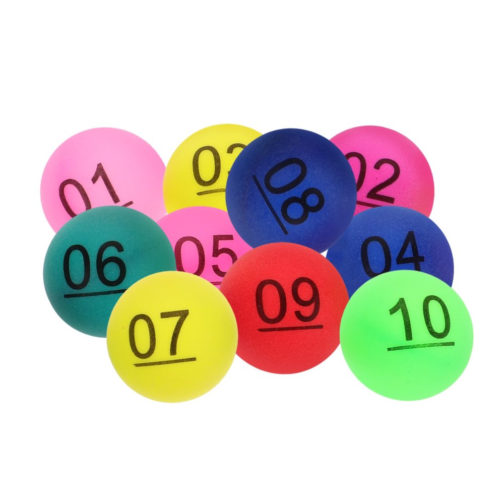 VICASKY 10pcs Seamless Lottery Balls for Raffle Drawings Party Games and Events Printed Pong Balls Easy to Hold and Store