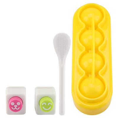 PP DIY Rice Maker with Spoon, Cute Expression Modelling Kit for Kids and Adults Simple to Directly with Water