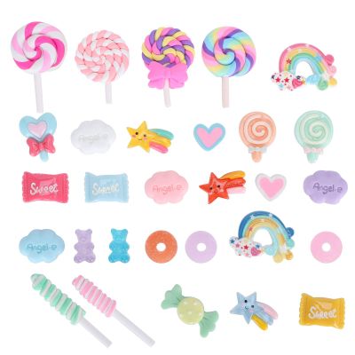 29Pcs Simulation Candy Set DIY Plastic Mix Fake Candy Decoration for Phone Shell Shop Bulletin Board Photography Props