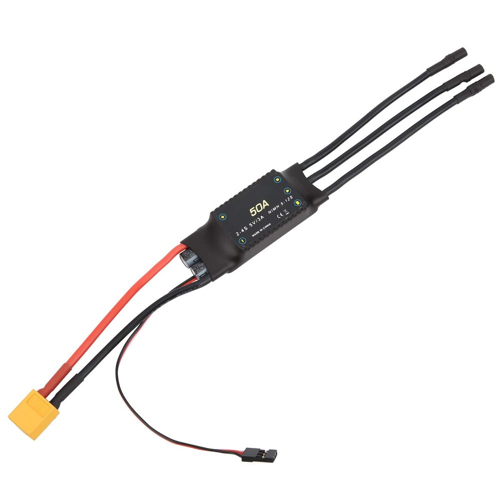 50A Brushless ESC, Super Anti Interference, Fast Start Response with BEC Output Easy Loop Menu Settings for RC Airplanes