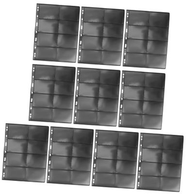 NAMOARLY 10sheets Standard Stamp Albums Stamp Collector Book Reusable Protector Pages
