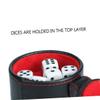 GARVALON 1set Double-Layer Dice Cup Pu Leather Dice Storage Container Lids Includes Shaking Cup and Dot Dices for Family Gatherings and Bar Entertainment view 2