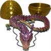 17.5 Inch Articulating Dragon Toy with Surprise Golden Egg (Rainbow) view 1
