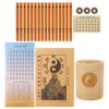Chinese Divination Tool Set Hexagram Stick Bamboo Fortune Telling Pot Vintage Style for Feng Shui 1 I Ching Sticks Traditional Taoism Practice Tools Accurate and Spiritual Guidance Prop with Bucket view 1