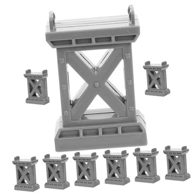 Gogogmee 9pcs Train Track Bridge Supports Easy Install Riser Accessories for Toy Train Compatible Major Brands Assorted Grey and Green Colors