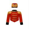 QinCiao Kids Boys Drum Major Team Uniform Drummer Performance Costume Marching Band Tassel Jacket and Hat B Red 14 Years view 1