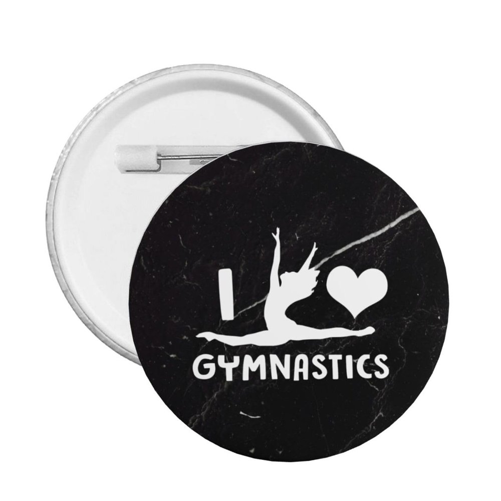 Love Gymnastics Buttons Pins Novelty Decoration Round Badge 1 PC