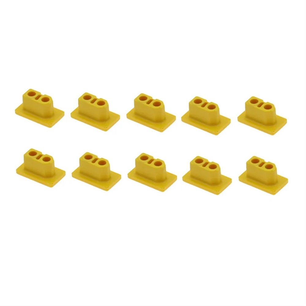10PCS XT60 XT90 Male Female Plug Protection Case PVC 90 Degree Soft Hard Dustproof Cap Connector Protective Cover Compatible With RC Dron(XT60 male yellow cap)