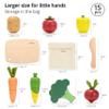 PairPear Wooden Toys Play Food Sets for Kids Kitchen, Kids Toy Food Cutting Vegetables Set for Toddlers 3+ Years Old, Pretend Food Play Kitchen Accessories for Girls and Boys view 4