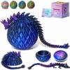 3D Printed Dragon Egg, Large 12" Mix 3 Laser Color Crystal Dragon in Eggs with Gift Box & Card, 3D Printed Animals Figurine Birthday Gifts (BlackBluePurple) view 1