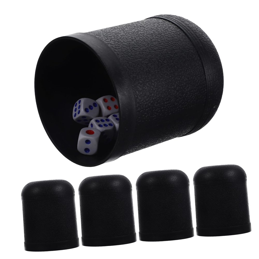 Alasum 5sets Plastic Dice Shaker Cup Dice Game for Parties Small for Adults Boys and Girls Random Style
