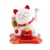 BORDSTRACT Lucky Cat, Solar Powered Cute Waving Cat, Fengshui Lucky Cat Swinging Arm, Good Luck Wealth Welcoming Cats Home Display Car Decor (White) view 1