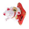 BORDSTRACT Lucky Cat, Solar Powered Cute Waving Cat, Fengshui Lucky Cat Swinging Arm, Good Luck Wealth Welcoming Cats Home Display Car Decor (White) view 3