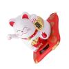 BORDSTRACT Lucky Cat, Solar Powered Cute Waving Cat, Fengshui Lucky Cat Swinging Arm, Good Luck Wealth Welcoming Cats Home Display Car Decor (White) view 4
