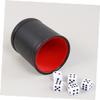 Abaodam 1set Pu Leather Cup PVC Quiet Design for Game Night Farkle and Outdoor Camping Black Felt Lining view 3