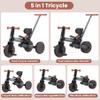 Bobike 5-in-1 Tricycle for Toddlers 18 Months to 5 Years Old, Toddler Bike, Kids Tricycle with Push Handle and Backrest, Toddler Balance Bike with Easy Assembly for Boys and Girls. (Grey) view 2