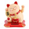 BORDSTRACT Lucky Cat, Solar Powered Cute Waving Cat, Fengshui Lucky Cat Swinging Arm, Good Luck Wealth Welcoming Cats Home Display Car Decor (Yellow) view 1