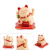 BORDSTRACT Lucky Cat, Solar Powered Cute Waving Cat, Fengshui Lucky Cat Swinging Arm, Good Luck Wealth Welcoming Cats Home Display Car Decor (Yellow) view 2