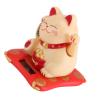 BORDSTRACT Lucky Cat, Solar Powered Cute Waving Cat, Fengshui Lucky Cat Swinging Arm, Good Luck Wealth Welcoming Cats Home Display Car Decor (Yellow) view 3