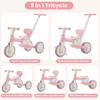 Bobike 5-in-1 Tricycle for Toddlers 18 Months to 5 Years Old, Toddler Bike, Kids Tricycle with Push Handle and Backrest, Toddler Balance Bike with Easy Assembly for Boys and Girls.(Pink) view 2