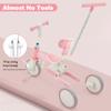 Bobike 5-in-1 Tricycle for Toddlers 18 Months to 5 Years Old, Toddler Bike, Kids Tricycle with Push Handle and Backrest, Toddler Balance Bike with Easy Assembly for Boys and Girls.(Pink) view 3