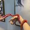 3D Printed Snake Creative Flexible Fidget Snake Desktop Pet One Piece Articulated Snake Gifts for Home Office Desk Gift Decor (Red) view 2