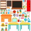 BEUNITONE 48 Pcs School Felt Story Boards Preschool Classroom Large Felt Story Pieces Set Flannel Board Stories for Preschool Activities Felt Story Board for Wall Early Learning Home Classroom Travle view 1