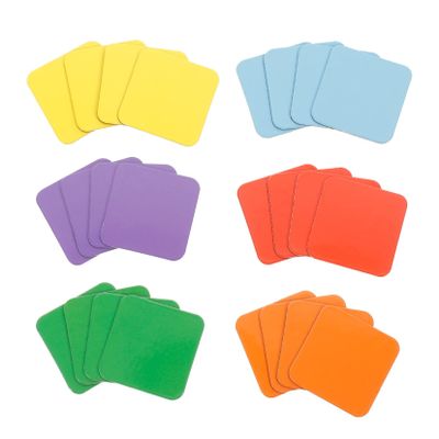 SHOWERORO 24pcs Square Magnetic Teaching Stickers Bright Magnets for Fridge Whiteboard Decor for Educational Use and Creative Crafting Random Colors