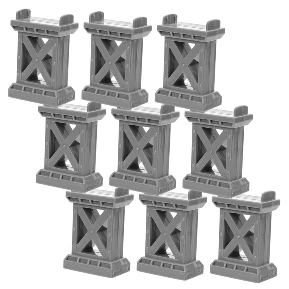Hemoton 9pcs Train Track Bridge Supports for Boys and Girls Toy Train Gray and Green Accessories for Enhanced Stability and Creative Play