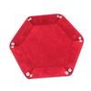 Alasum Elegant Collapsible Pu Leather Dice Tray Storage Box for Desktop Red Color view 1
