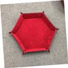Alasum Elegant Collapsible Pu Leather Dice Tray Storage Box for Desktop Red Color view 2