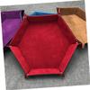 Alasum Elegant Collapsible Pu Leather Dice Tray Storage Box for Desktop Red Color view 3