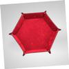 Alasum Elegant Collapsible Pu Leather Dice Tray Storage Box for Desktop Red Color view 4