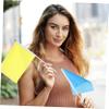 BESPORTBLE 50pcs Mini Solid Waving Flags Handheld Square Flags for Party Decorations Celebrations Events Each Rosy Green Red view 3