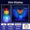 BUXINGRUN Light Up Fairy Wings Adult Women, LED Cape for Girls, Perfect for Party Carnival Halloween Belly Dance (White, Adults) view 2