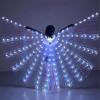 BUXINGRUN Light Up Fairy Wings Adult Women, LED Cape for Girls, Perfect for Party Carnival Halloween Belly Dance (White, Kids) view 3