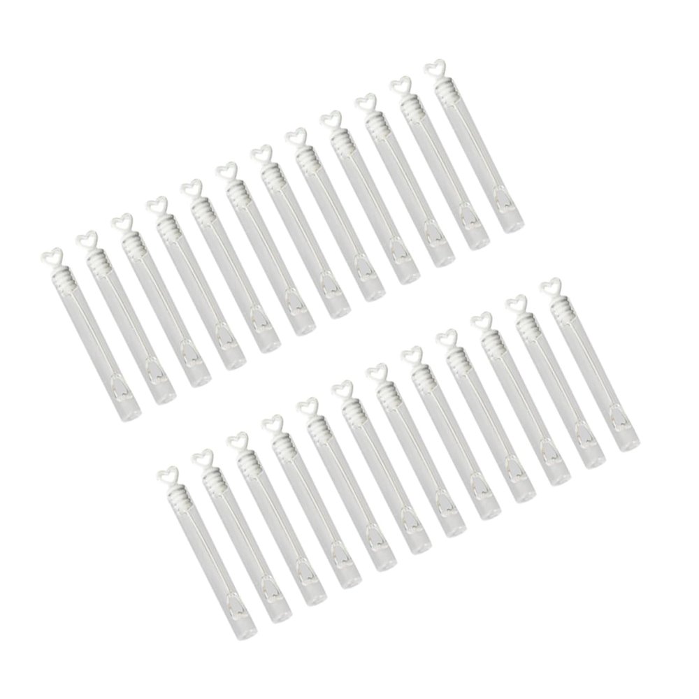 Abaodam 24pcs Love Heart Wand Tube Clear Bottle for Bubbles Elegant Wedding Favors Bridal Showers Showers Graduation Party Supplies Lightweight and Portable