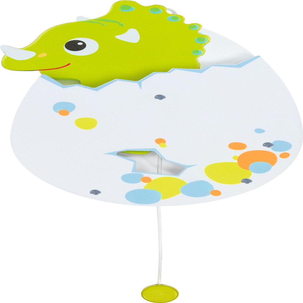 goki 53784 Wooden Dino Fossily Figurine, Children's Play Classic, Cute Slip-On Motif of a Dino with Movable Figure and Drawstring, 21 cm x 16 cm x 3 cm, from 3 Years