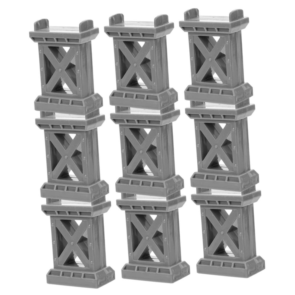 TOYANDONA 9pcs Train Track Support Risers Sturdy Train Bridge for Toy Railroads Improves Stability Fun Compatible with Major