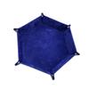 Alasum Collapsible Hexagon Dice Tray Foldable Pu Leather Storage Box for Dice Jewelry Accessories Royal Blue Easy to Clean Design for Board Games Home Use view 1