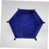 Alasum Collapsible Hexagon Dice Tray Foldable Pu Leather Storage Box for Dice Jewelry Accessories Royal Blue Easy to Clean Design for Board Games Home Use view 4