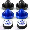 6 Pcs Hockey Pucks Air and Paddles Include 2 Electric Floating Hockey Puck 4 Goal Pusher Paddles Replacement Accessories for Any Flat Surface Game Tables Christmas Family Party, No Batteries Included view 1