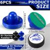 6 Pcs Hockey Pucks Air and Paddles Include 2 Electric Floating Hockey Puck 4 Goal Pusher Paddles Replacement Accessories for Any Flat Surface Game Tables Christmas Family Party, No Batteries Included view 2