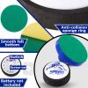 6 Pcs Hockey Pucks Air and Paddles Include 2 Electric Floating Hockey Puck 4 Goal Pusher Paddles Replacement Accessories for Any Flat Surface Game Tables Christmas Family Party, No Batteries Included view 3