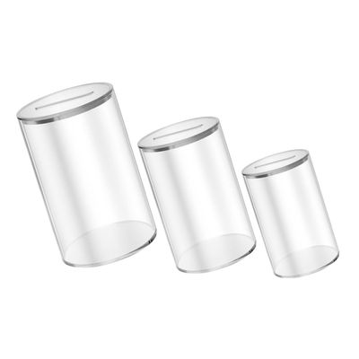 Abaodam 3-Piece Acrylic Money Saving Box Set Coin Bank Money Container for Boys and Girls Adults Supply Coin Pot Lid