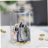 Abaodam 3-Piece Acrylic Money Saving Box Set Coin Bank Money Container for Boys and Girls Adults Supply Coin Pot Lid view 2