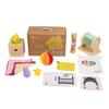Adena Montessori Play Kit for 0-6 Month Baby,8 in 1 Learning Kit Includ Black&White Card,Rainmake Rattle,Sensory Ball,Tummy Time Wobbler,Tissue Box,Tissue,Rainbow Ball,Rainbow Drum view 1